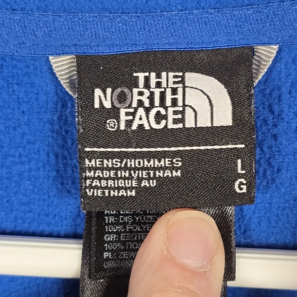 The North Face Mens Royal Blue 1/4 Zip Long Sleeve Fleece Pullover Size Large